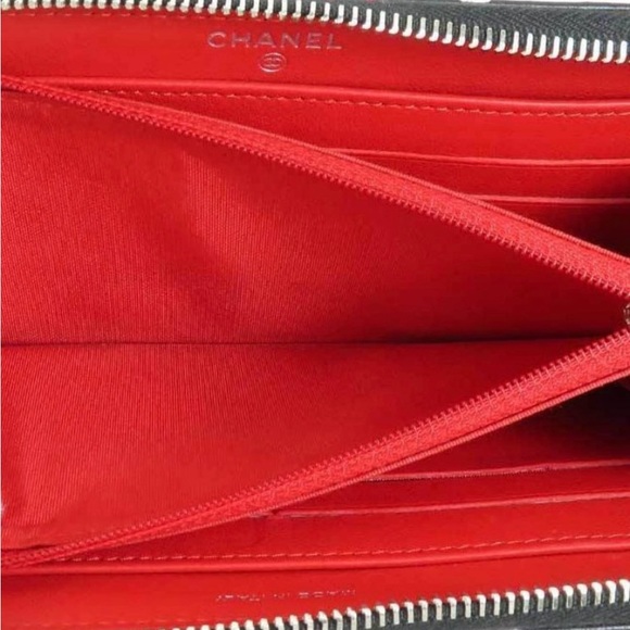 Authentic CHANEL Zip Around Long Wallet Black/ Multicolor Lambskin leather - Picture 12 of 15